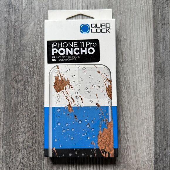 Quad Lock iPhone 11 Pro Poncho Clear NEW In Box - Picture 1 of 6